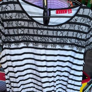 Elle cotton tee with lace top XL